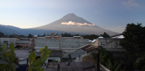 Volcan Agua dominates the skyline of Antigua.