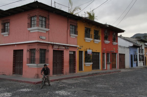 Houses and buildings are painted in a riot of colors.
