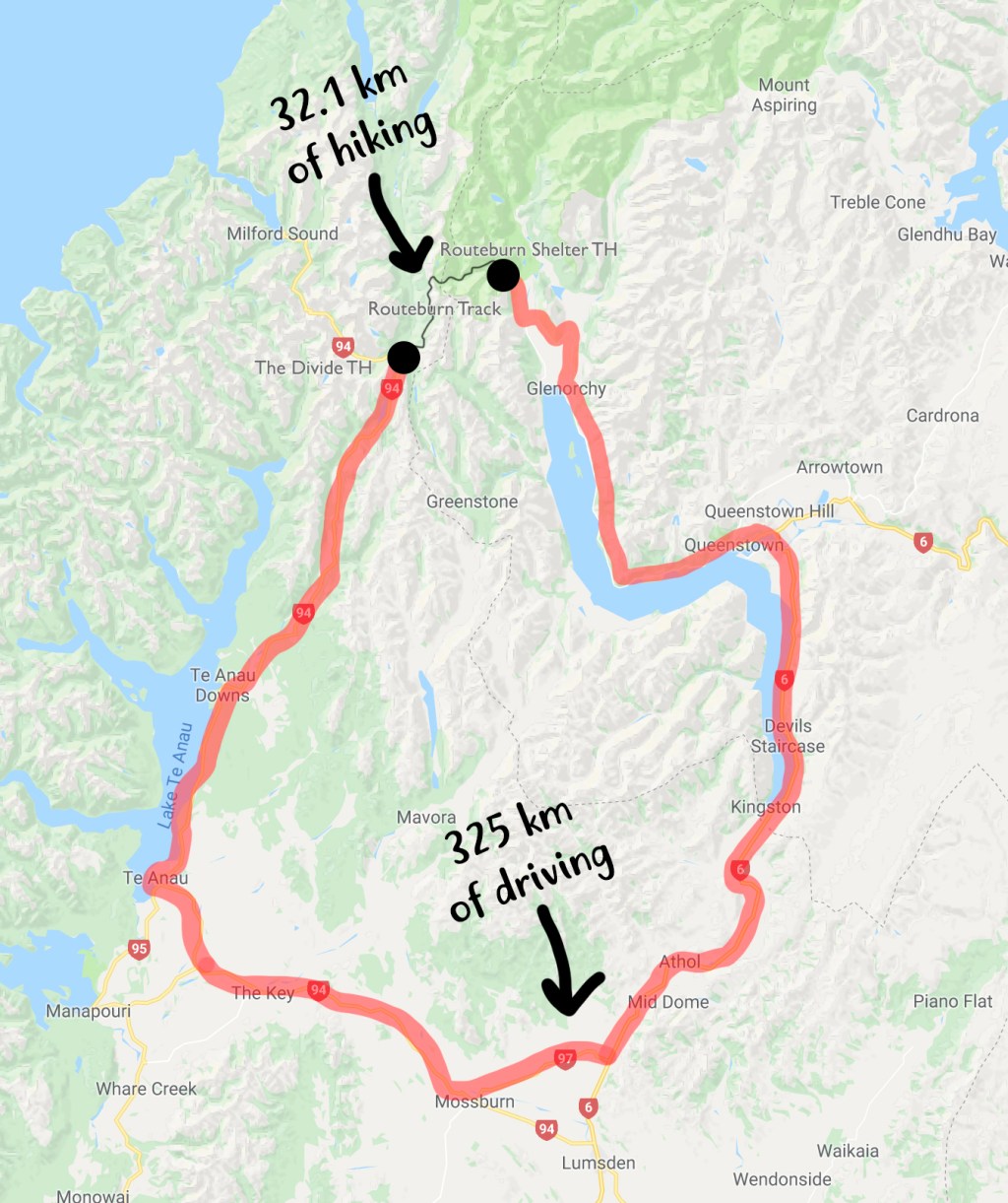 Routeburn_Driving,Hiking Map